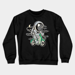 Astronaut Classic Motorbike • Funny And Cool Sci-Fi Cartoon Drawing Design Great For Any Occasion And For Everyone Crewneck Sweatshirt